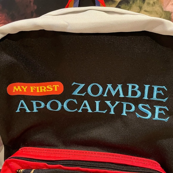Zombie Apocalypse Backpack 70s 80s 90s Y2K Retro Halloween Spooky Goth Horror - Picture 3 of 7